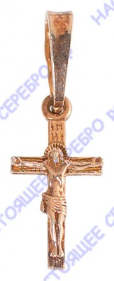 11941 Серебряная подвеска-крест с золочением