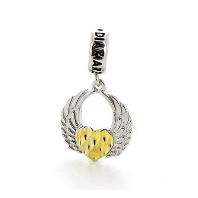 04-0068 Серебряный шарм-подвеска «Ангельское сердце»