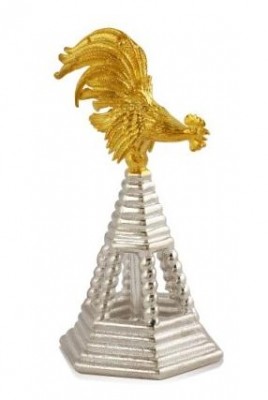 Серебряный колокольчик «Золотой Петушок» с золочением в подарочном футляре