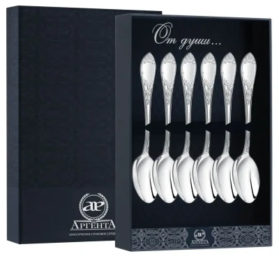 Серебряный набор кофейных ложек «Престиж»