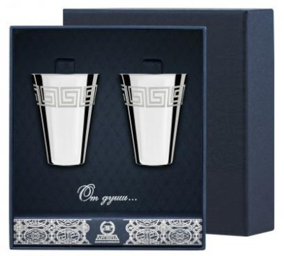43293 Серебряный набор рюмок гладких с рисунком «Греческий»