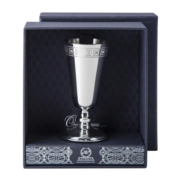 1042РМ00801 Серебряная рюмка №4 с рисунком «Квадрат»