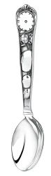 Серебряная детская ложка «Кукла» с чернением