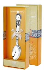 Серебряная детская ложка «Кукла» с чернением