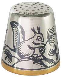 Серебряный наперсток «Белочка»