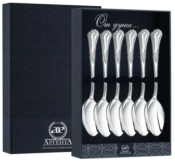 521НБ07801 Серебряный набор кофейных ложек «Фаворит»
