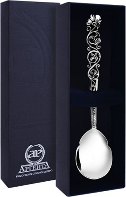 609ЛЖ03006 Серебряная чайная ложка «Подарочная» с чернением в подарочном футляре