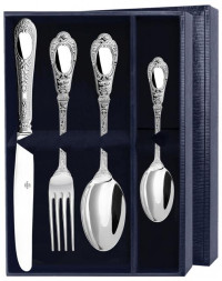 Серебряный столовый набор "Фамильный" на 1 персону (4 предмета)