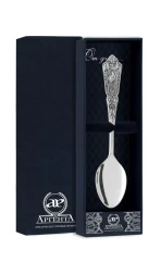 Серебряная чайная ложка с чернением «Королевская охота»