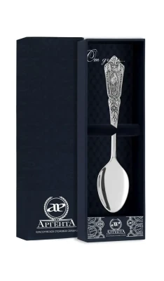 122ЛЖ03806 Серебряная чайная ложка с чернением «Королевская охота»
