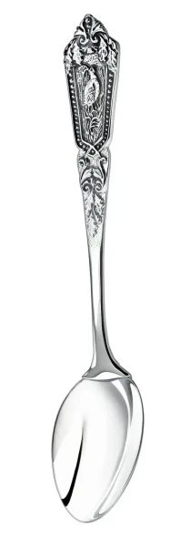 122ЛЖ03806 Серебряная чайная ложка с чернением «Королевская охота»