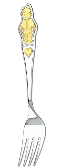 1015ВЛ05802 Серебряная детская вилка «Мальчик» с золочением