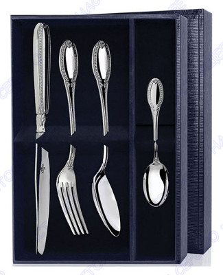 771НБ01801 Серебряный столовый набор на 1 персону «Император» облегчённый