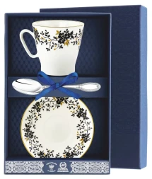 Набор кофейный "Черный кофе - Тонкие веточки (л.к. Император) 3 пр.+футляр