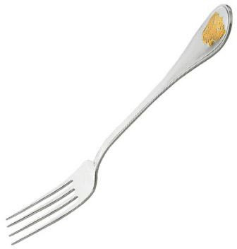 Серебряная десертная вилка «Отечество» с золочением