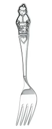 Серебряная детская вилка «Мальчик» с чернением