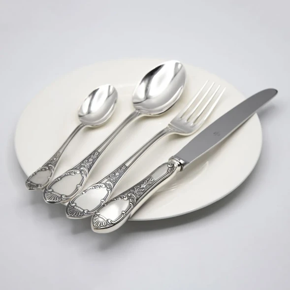 429НБ01806 Серебряный столовый набор «Престиж» с чернением на 6 персон (24 предмета)