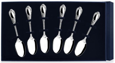 Серебряный чайный набор "Фамильный" на 6 персон (6 предметов)