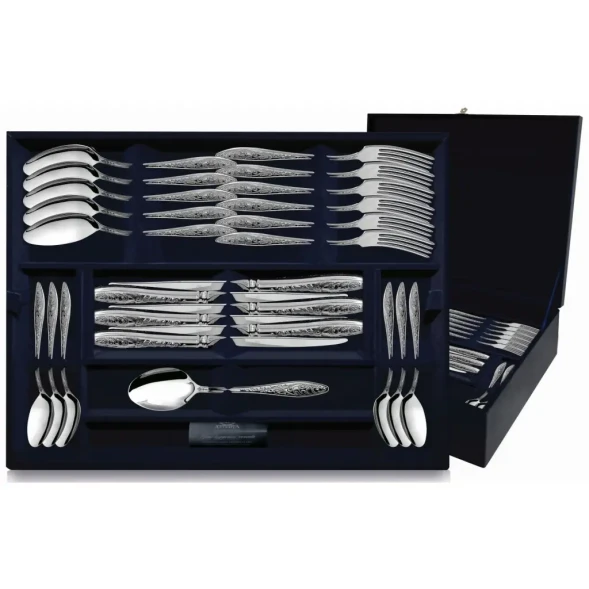 1322НБ01801 Серебряный столовый набор "Морозко" на 12 персон (48 предметов)