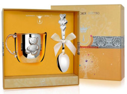 Серебряный детский набор «Мишка»