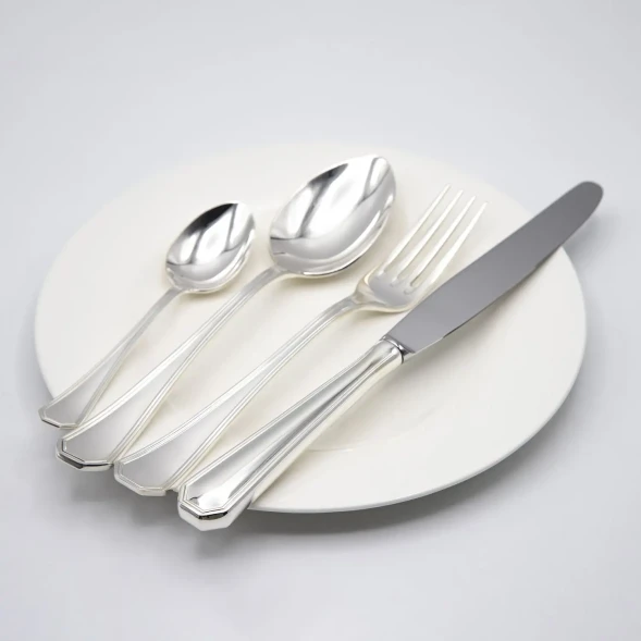 131НБ01801 Серебряный столовый набор «Элегант» на 6 персон (24 предмета)