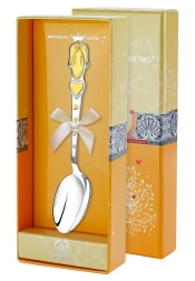 Серебряная детская ложка «Ангел» с золочением