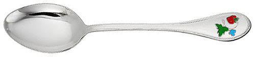 930620 Серебряная детская ложка «Ягодка» с эмалью