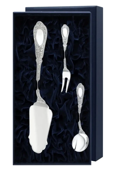 1691НБ03801 Серебряный чайный набор "Фамильный"