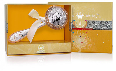 1TNY3003-OR Серебряная погремушка «Медведь»