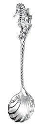 Серебряная ложка для икры «Морской конек»