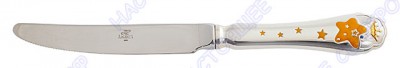 1216НЖ05008 Серебряный детский нож «Звезда» для мальчика с эмалью