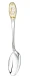 293ЛЖ03802_е Серебряная чайная ложка с логотипом «Е» с золочением