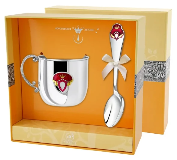 627НБ05808 Набор детского серебра с кружкой «Принцесса»