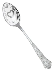 Серебряная чайная именная ложка «Ганна» с сердцем