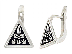 Серебряные серьги с чернением