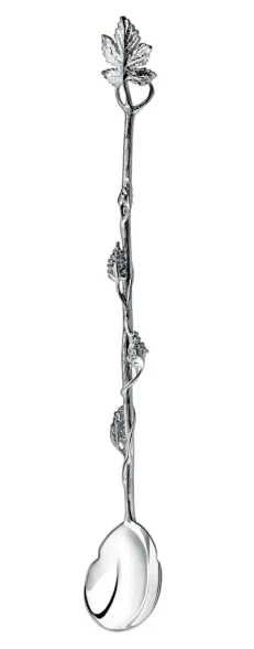 347ЛЖ00801 Серебряная ложка для напитков «Виноград» длинная