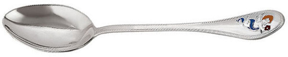 930596 Серебряная детская ложка «Ангел» с эмалью