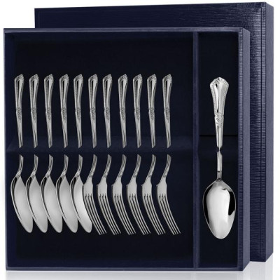 Серебряный десертный набор "Фаворит" на 6 персон (12 предметов)