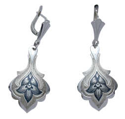 Серебряные серьги "Миледи" с чернением