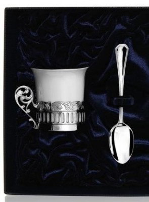 Серебряный кофейный набор «Богема» в подарочном футляре