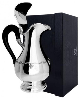 Серебряный кувшин с цветочным орнаментом с крышкой маленький