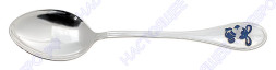 Серебряная детская ложка «Зайчик» с эмалью