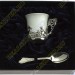 543НБ07806 Серебряный кофейный набор «Зайцы» в подарочном футляре