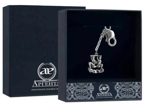 1110БР15806 Серебряный брелок «Зодиак-Весы»