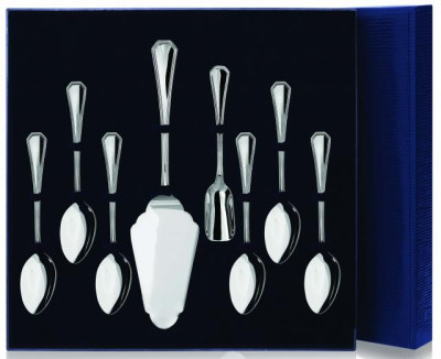  Серебряный чайный набор "Элегант"на 6 персон (8 предметов)