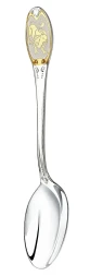 Серебряная чайная ложка «Знак Зодиака Лев» с золочением