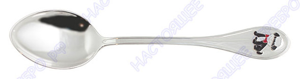 930666 Серебряная детская ложка «Собачка» с эмалью