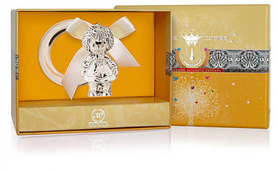 Серебряная погремушка «Девочка на кольце»