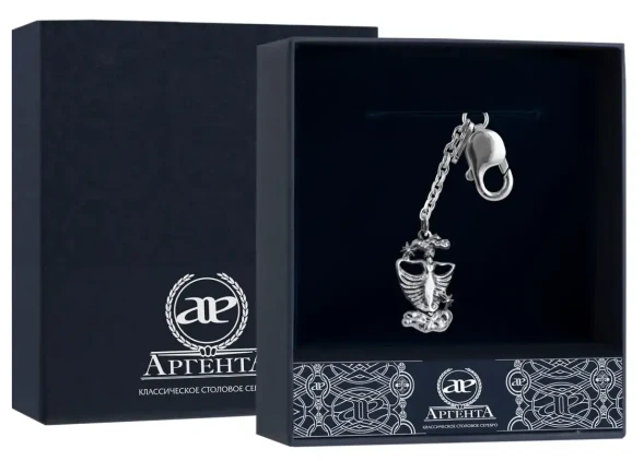 1112БР15806 Серебряный брелок «Зодиак-Дева»