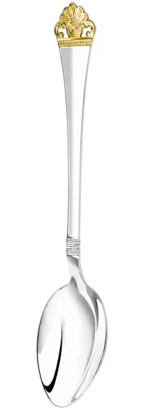 1509НБ01802 Серебряный столовый набор "Афина" с позолотой на 6 персон (24 предмета)